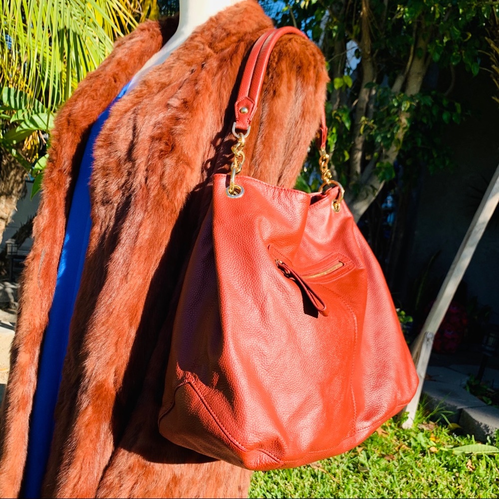 ✨🧡Cuore&Pelle NWOT BrickBrown Genuine Leather Bag - Picture 4 of 8